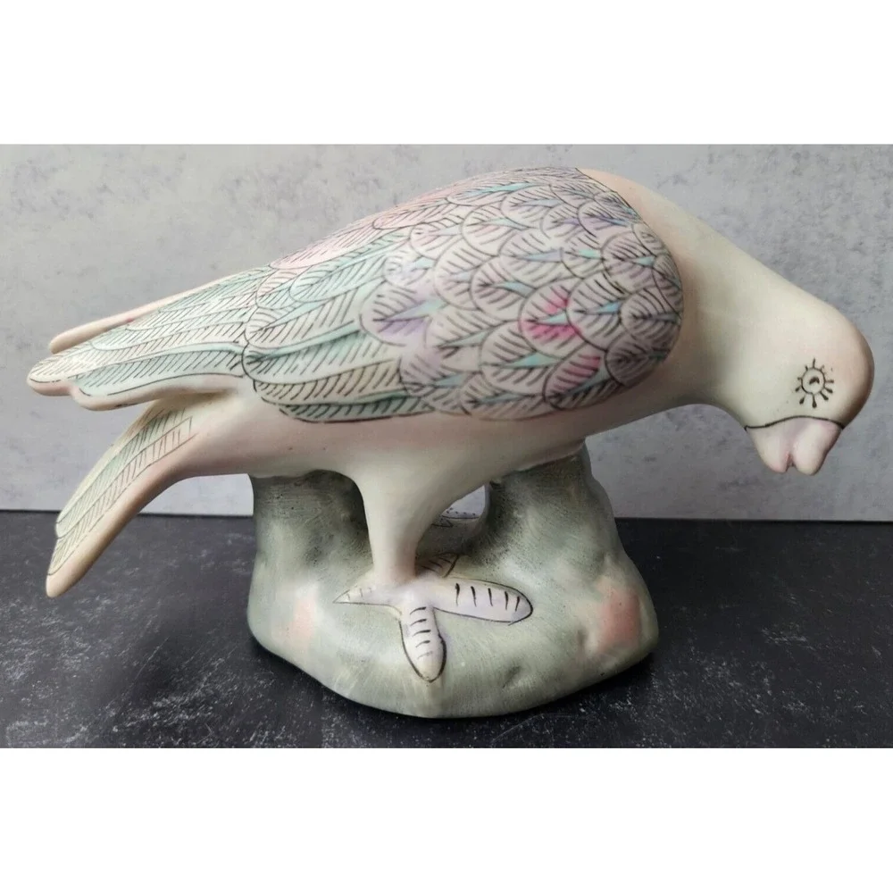 Pair 1950s Vintage Porcelain Dove Pigeon Bird Pastel 6
